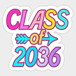 funny kindergarten class of 2036 graduation grow with me freshman Sticker